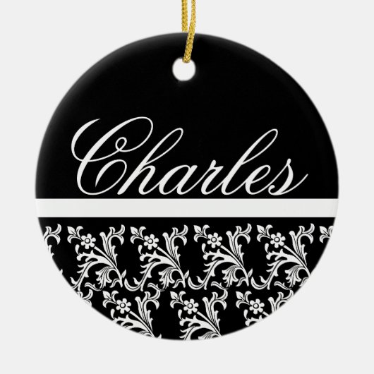 Zwart monogram Ornament (Voorkant)