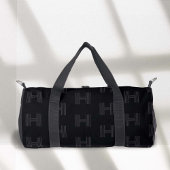 Zwart Monogram Patroon, Moderne Monogram Duffel Plunjezak
