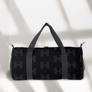 Zwart Monogram Patroon, Moderne Monogram Duffel Plunjezak