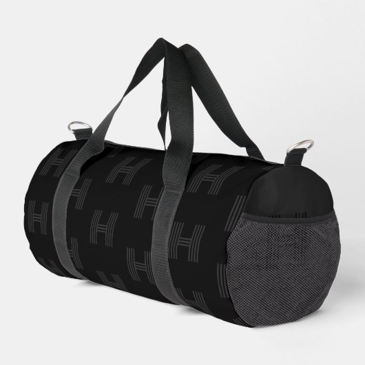 Zwart Monogram Patroon, Moderne Monogram Duffel Plunjezak (Rechterhoek)