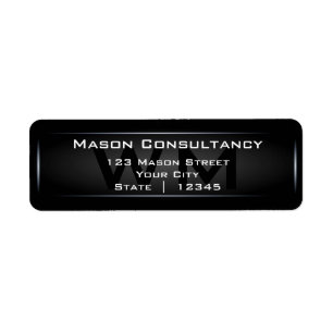 Zwart Monogram retouradreslabel Etiket
