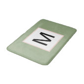 Zwart Monogram Sage Groen en Blush Badmat (Gekanteld)