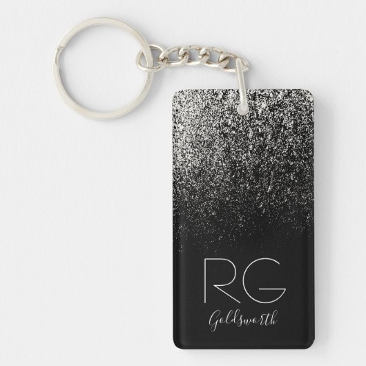Zwart Monogram Sleutelhanger (Voorkant)