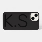 Zwart Monogram Telefoon Case iPhone Hoesje (Achterkant horizontaal)