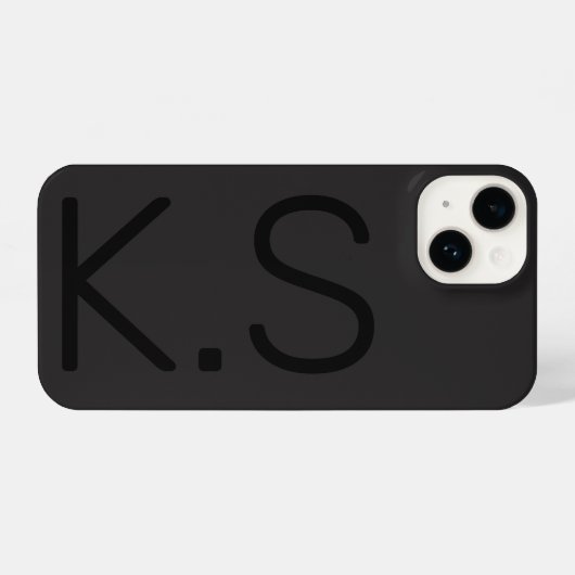 Zwart Monogram Telefoon Case iPhone Hoesje (Achterkant horizontaal)