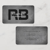 Zwart monogram uniek grijs Chalkboard Visitekaartje (Voorkant / Achterkant)