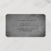 Zwart monogram uniek grijs Chalkboard Visitekaartje (Achterkant)