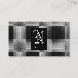 Zwart monogram visitekaartje