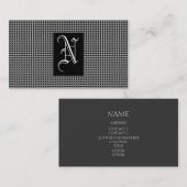 Zwart monogram visitekaartje (Voorkant / Achterkant)