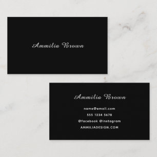 Zwart monogram Visitekaartje elegant script