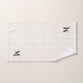 Zwart Monogram Witte Racing Stripes Ivoorcrème Bad Handdoek (Handdoek)