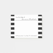 Zwart | Monogram witte strepen Post-it® Notes (Voorkant)