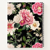 Zwart monogrammatisch landtuin notitieboek (Achterkant)