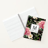 Zwart monogrammatisch landtuin notitieboek (Binnen)