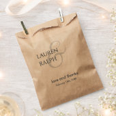 Zwart Monogrammed Bruiloft Dank u Favor Tassen Bedankzakje (Geknipt)