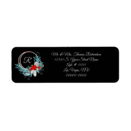 Zwart Monogrammed Holiday Return Adres Labels