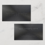 Zwart Monotonen Metallic geborsteld aluminium look Visitekaartje (Voorkant / Achterkant)
