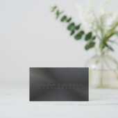 Zwart Monotonen Metallic geborsteld aluminium look Visitekaartje (Staand voorkant)