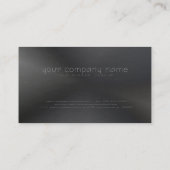 Zwart Monotonen Metallic geborsteld aluminium look Visitekaartje (Achterkant)