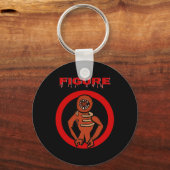 Zwart Monster Horror Spel Deuren Halloween Klanten Sleutelhanger (Voorkant)