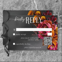 Zwart Moody Gotisch Sinaasappel Lelie Bruiloft QR