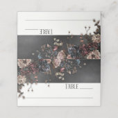 Zwart Moody Gotische Bloemen & Mist Bruiloft Plaatskaartje (Buitenkant ongevouwen)
