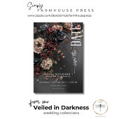 Zwart Moody Gotische Bloemen & Mist Bruiloft Save The Date