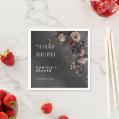 Zwart Moody Gotische Bloemen & Mist Bruiloft Servet (Insitu)