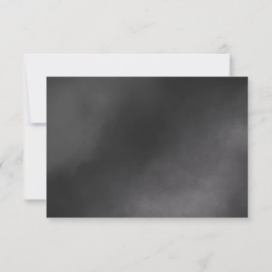 Zwart Moody Gotische Bloemen & Mist QR Code RSVP Kaartje (Achterkant)