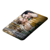 Zwart Moody Overlay Foto Save the Date Wedding Magneet (Linkerzijde)