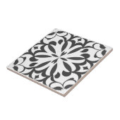 Zwart motief op witte achtergrond tegeltje (Zijkant)