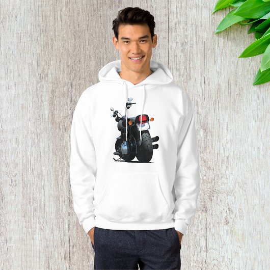 Zwart Motorfiets Mannen Hoodie