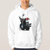 Zwart Motorfiets Mannen Hoodie (Voorkant)