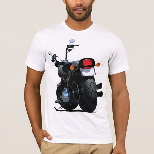 Zwart Motorfiets Mannen T-shirt (Voorkant)