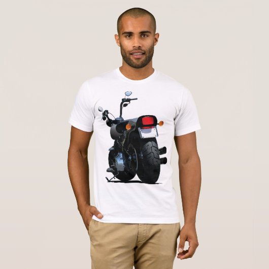 Zwart Motorfiets Mannen T-shirt (Voorkant volledig)