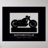 Zwart Motorfiets wanddecor Poster (Voorkant)