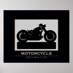 Zwart Motorfiets wanddecor Poster