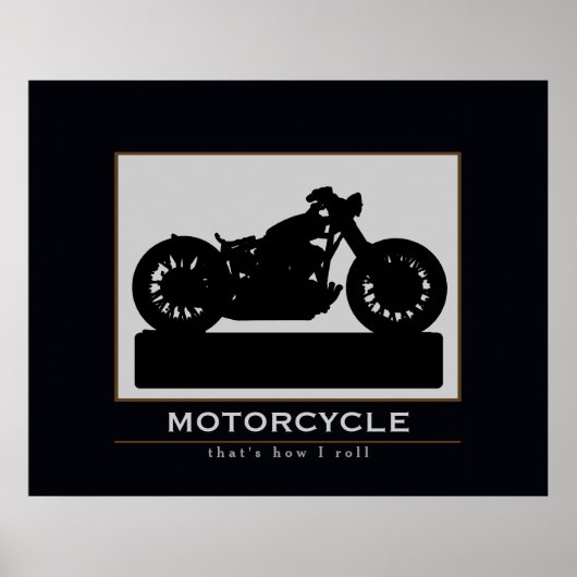 Zwart Motorfiets wanddecor Poster (Voorkant)