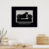 Zwart Motorfiets wanddecor Poster (Keuken)