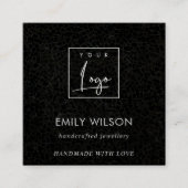 Zwart Mozaïek Textuur Stud Oorbel Display Label (Voorkant)