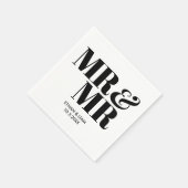 Zwart Mr & Mr bruidegom gepersonaliseerde bruiloft Servet (Hoek)