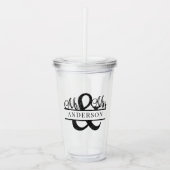 Zwart Mr & Mrs Monogram Bruiloft Partij Gepersonal Acryl Drinkbeker (Voorkant)