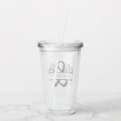 Zwart Mr & Mrs Monogram Bruiloft Partij Gepersonal Acryl Drinkbeker (Achterkant)