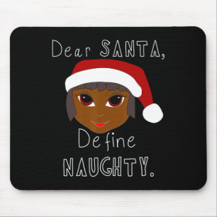 Zwart mrs claus santa definiëren ondeugende zwarte muismat
