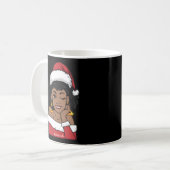 Zwart Mrs Claus W Afro Winking Afro Amerikaans Koffiemok (Voorkant links)