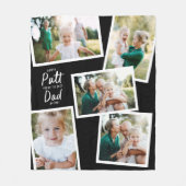 Zwart multi foto modern minimal golf vader fleece deken (Voorkant)