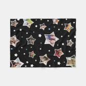 Zwart multi-kleurenfoto's met Star-vormgeving Fleece Deken (Voorkant (Horizontaal))