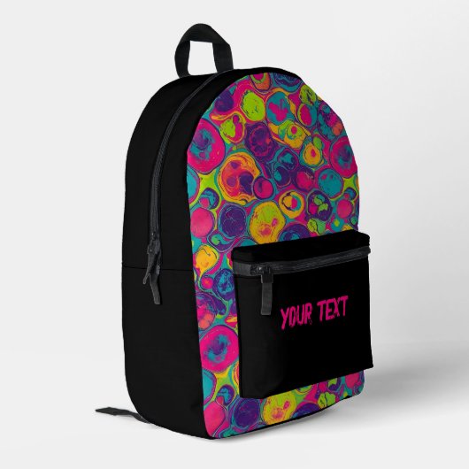 Zwart | Multicolor Chic Print Cut Sew Tas (Achterkant Hoek Links)