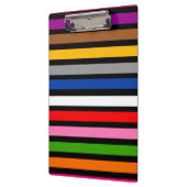 Zwart Multicolor Stripes Lines Patroon Design Klembord (Links)