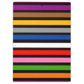 Zwart Multicolor Stripes Lines Patroon Design Klembord (Achterkant)